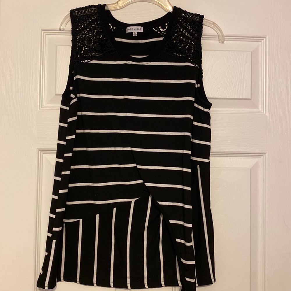 Black and white striped top